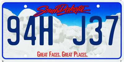 SD license plate 94HJ37