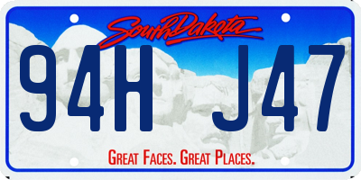 SD license plate 94HJ47