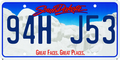 SD license plate 94HJ53