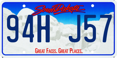 SD license plate 94HJ57