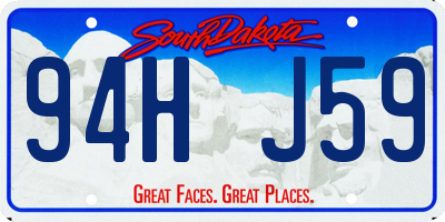 SD license plate 94HJ59