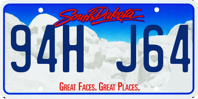 SD license plate 94HJ64