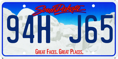 SD license plate 94HJ65