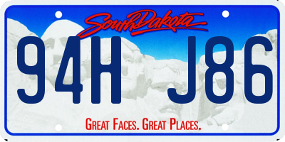 SD license plate 94HJ86