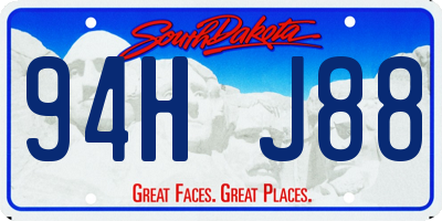 SD license plate 94HJ88