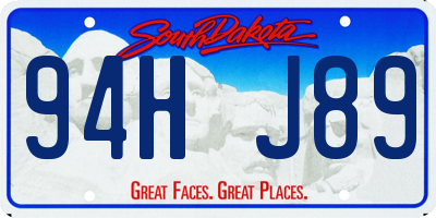 SD license plate 94HJ89