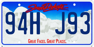 SD license plate 94HJ93