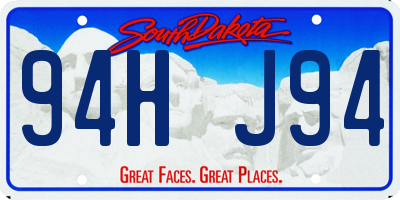 SD license plate 94HJ94