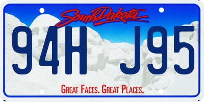 SD license plate 94HJ95