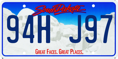 SD license plate 94HJ97