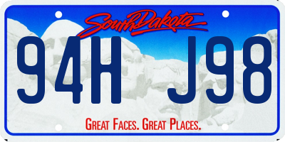 SD license plate 94HJ98