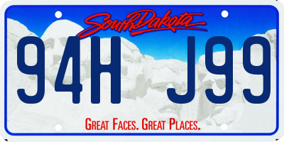 SD license plate 94HJ99