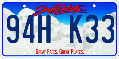 SD license plate 94HK33