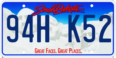 SD license plate 94HK52