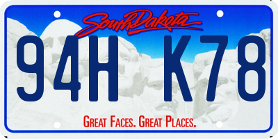 SD license plate 94HK78