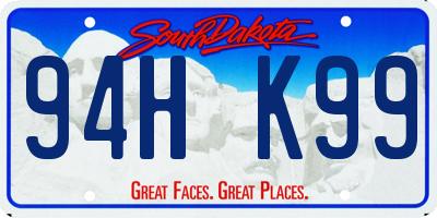 SD license plate 94HK99