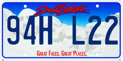 SD license plate 94HL22
