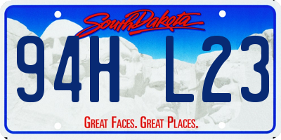 SD license plate 94HL23