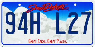 SD license plate 94HL27