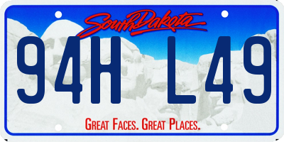 SD license plate 94HL49