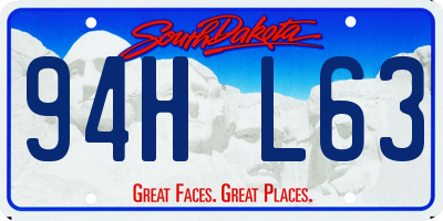 SD license plate 94HL63