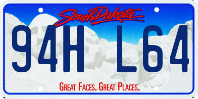 SD license plate 94HL64