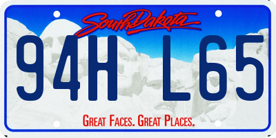 SD license plate 94HL65