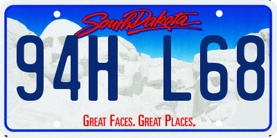 SD license plate 94HL68