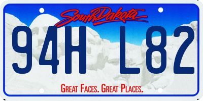 SD license plate 94HL82
