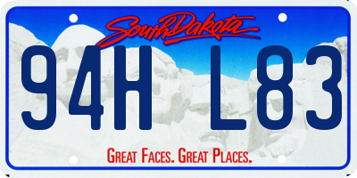 SD license plate 94HL83