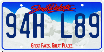 SD license plate 94HL89