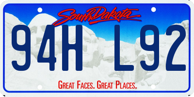 SD license plate 94HL92