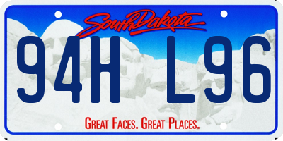 SD license plate 94HL96