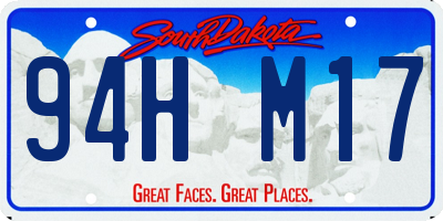 SD license plate 94HM17
