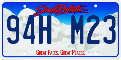 SD license plate 94HM23