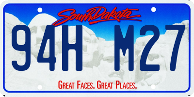 SD license plate 94HM27