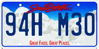 SD license plate 94HM30