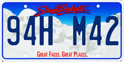 SD license plate 94HM42