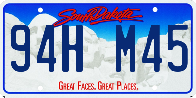 SD license plate 94HM45