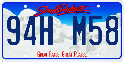 SD license plate 94HM58