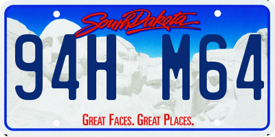 SD license plate 94HM64