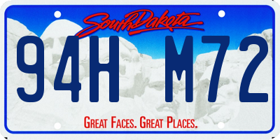 SD license plate 94HM72