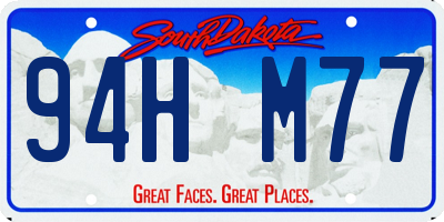 SD license plate 94HM77