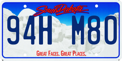 SD license plate 94HM80