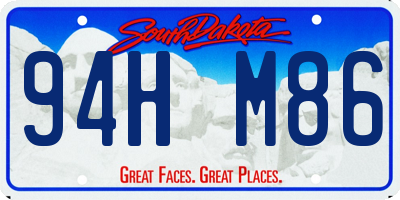 SD license plate 94HM86