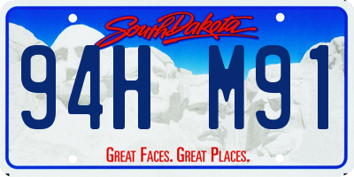 SD license plate 94HM91