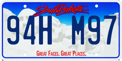 SD license plate 94HM97