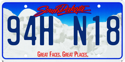 SD license plate 94HN18