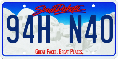 SD license plate 94HN40