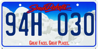 SD license plate 94HO30